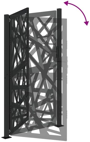 vidaXL Gartentor Schwarz 100x175 cm Stahl Leichtes Design 4100952 Bild 7