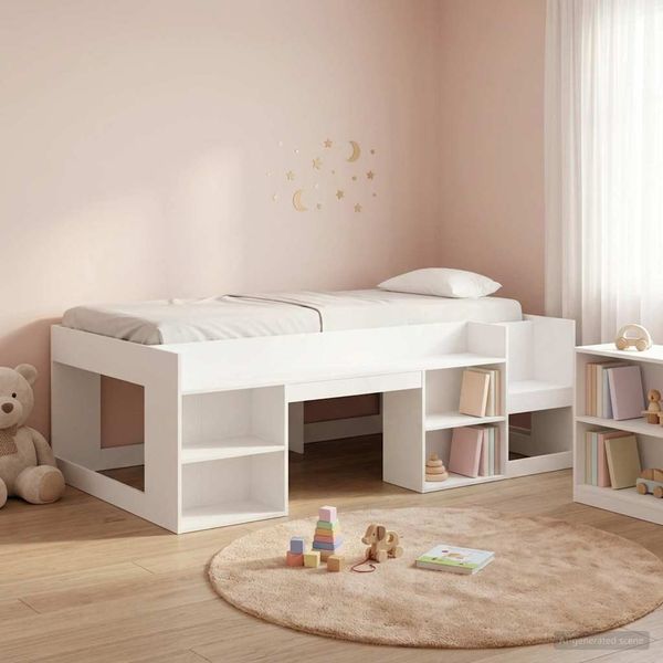 vidaXL Kinderbettgestell mit Stauraum Weiß 75 x 190 cm Holzwerkstoff 3422635