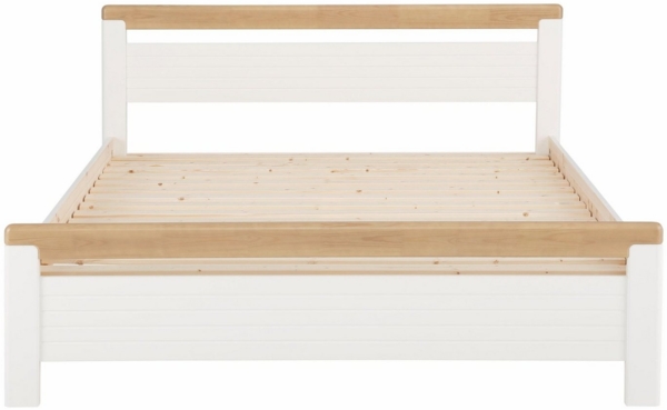 Home affaire Massivholzbett "CAPRE" im skandinavischem Landhausstil, in verschiedenen Breiten, zertifiziertes Massivholz, Lamellenoptik Bild 2