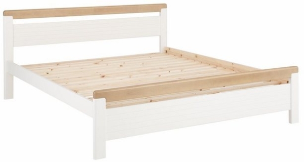 Home affaire Massivholzbett "CAPRE" im skandinavischem Landhausstil, in verschiedenen Breiten, zertifiziertes Massivholz, Lamellenoptik Bild 4