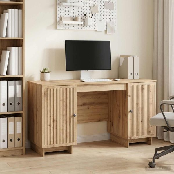 vidaXL Schreibtisch Artisan-Eiche Holzwerkstoff 142,5 x 50 x 75 cm 3414575