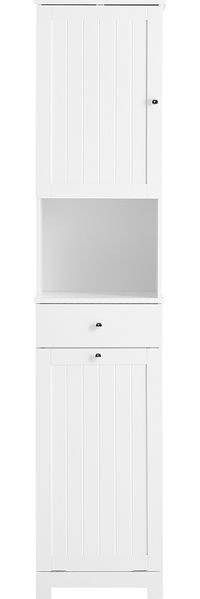 SoBuy BZR216-W Badezimmer-Hochschrank, MDF, Lackiert, Weiß, 40 x 180 x 38 cm