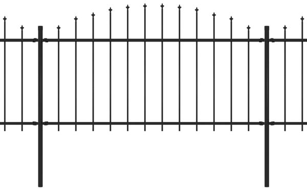 vidaXL Gartenzaun mit Speerspitze Stahl 1426 x 150 cm Schwarz 277737 Bild 2