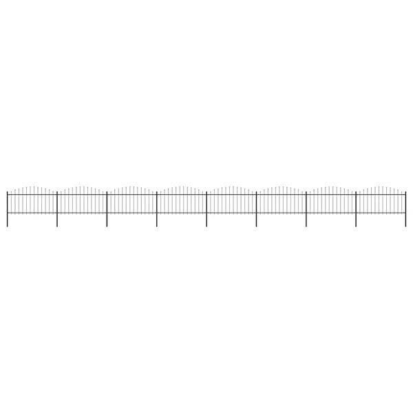 vidaXL Gartenzaun mit Speerspitze Stahl 1426 x 150 cm Schwarz 277737