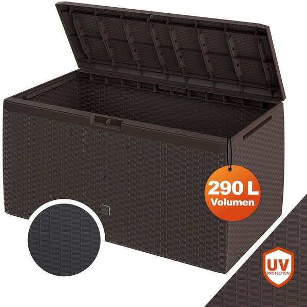 Casaria 'Rato Plus' Gartentruhe | 100 kg | Smart Click System, Kunststoff braun