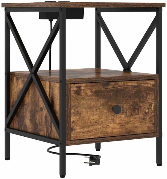 vidaXL Nachttisch Geräucherte Eiche 41,5 x 40,5 x 55 cm Holzwerkstoff 859554