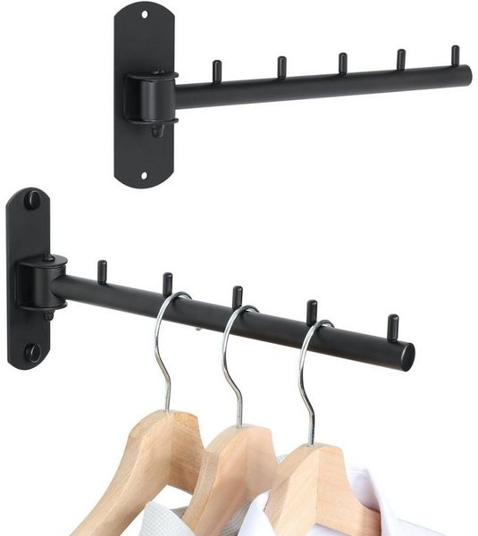 BlingBin Kleiderstange Kleiderhaken, Garderobenhaken Klappbar, Klapphaken Hakenleiste Bad (2 Stück, 2 St, 28*12*4,2cm), 2 Stück Wand-Kleiderständer Kleiderhaken für die Badezimmer