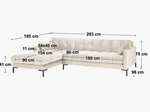 Micadoni Ecksofa Mamaia 5-Sitzer Links Boucle Baloo Hellgrau schwarze Beine Bild 2