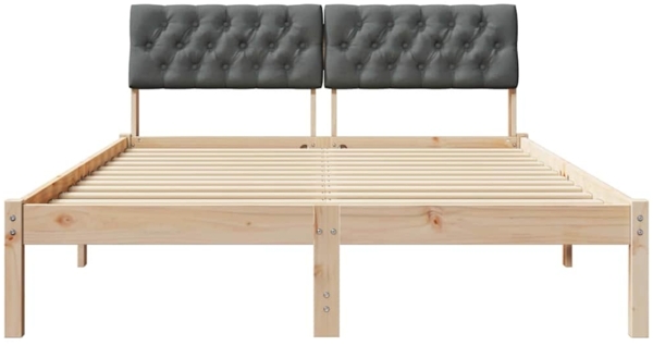 vidaXL Bettgestell Braun und Dunkelgrau 160 x 200 cm Massivholz Kiefer 878595 Bild 4