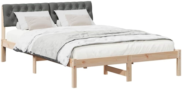 vidaXL Bettgestell Braun und Dunkelgrau 160 x 200 cm Massivholz Kiefer 878595 Bild 2