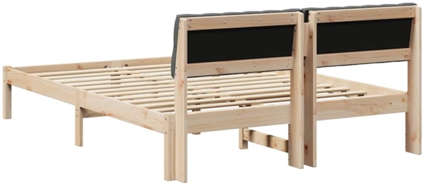 vidaXL Bettgestell Braun und Dunkelgrau 160 x 200 cm Massivholz Kiefer 878595 Bild 6