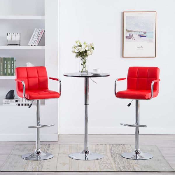 vidaXL Barhocker 2 Stk. Rot Kunstleder [323625]