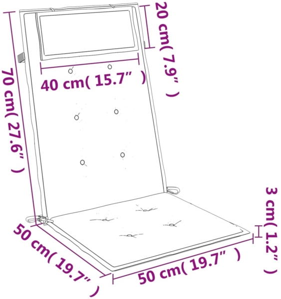 vidaXL Hochlehner-Auflagen 4 Stk. Grün Oxford-Gewebe 361890 Bild 9