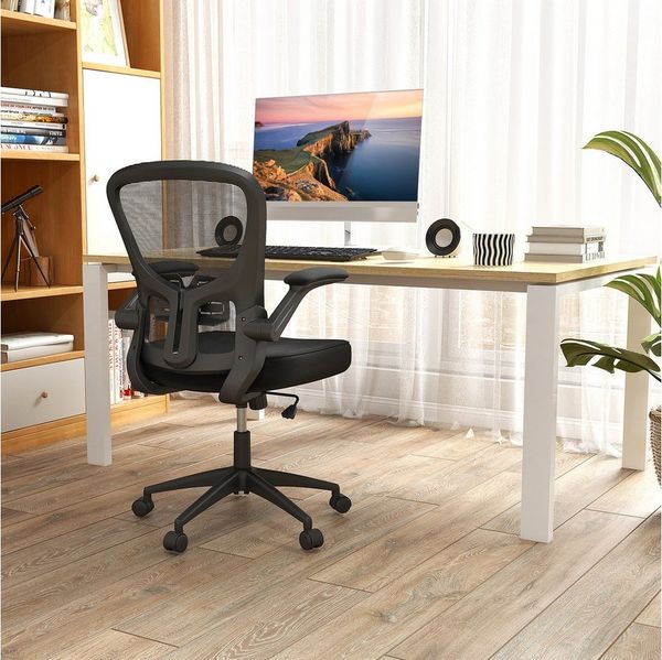 COSTWAY Bürostuhl, höhenverstellbar, drehbar, bis 150 kg, mit Wippfunktion