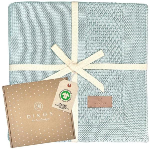Babydecke DIKOS® Babydecke aus *100%* Bio Baumwolle, Strickdecke, Geschenk, DIKOS, PREMIUM Qualität, 75x100 cm, atmungsaktiv, nachhaltig, kuschelweich