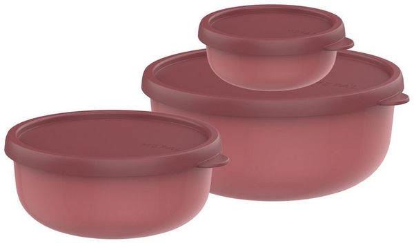 Mepal - Mikrowellengeschirr set 3-teilig Lumina - Frischhaltedosen mit Deckel für Kühlschrank, Gefrierschrank, Dampfgarer & Mikrowelle - Aufbewahrungsbox - 250 + 750 + 1500 ml - Vivid mauve