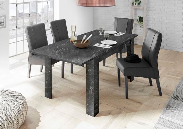 Home affaire Esstisch Carrara, Breite 137-185 cm, inkl. Ansteckplatte