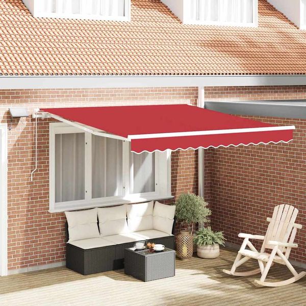 vidaXL Ausziehbare Markise Rot 350 x 250 cm Stoff und Aluminium 3330430