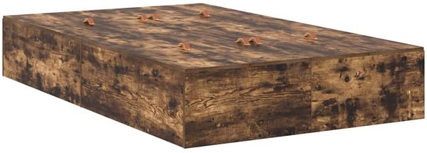 vidaXL Aufbewahrungsbettgestell Geräucherte Eiche 120 x 190 cm 3335425 Bild 5
