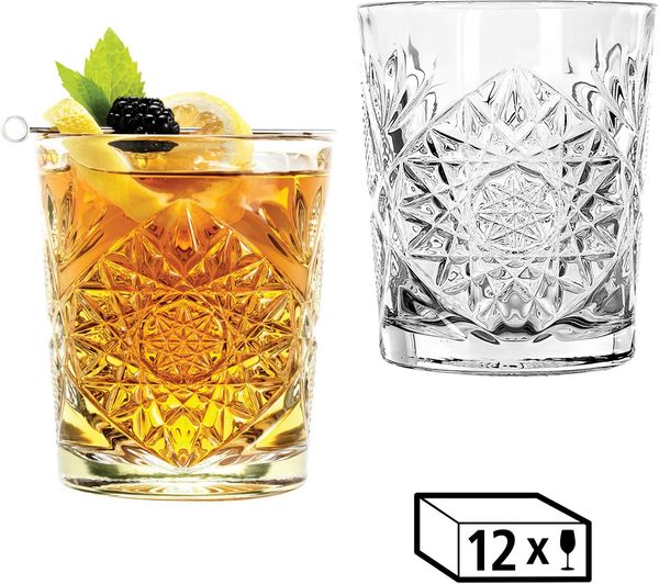 LIBBEY Tumbler-Glas Libbey Trinkglas 12er Set -HOBSTAR-, 12-tlg, Glas, 355 ml, hochwertig verarbeitet, in eleganter Vintage-Optik