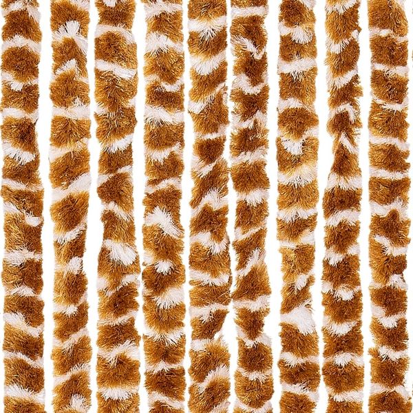 vidaXL Fliegenvorhang Ocker und Weiß 100x200 cm Chenille 377401 Bild 5