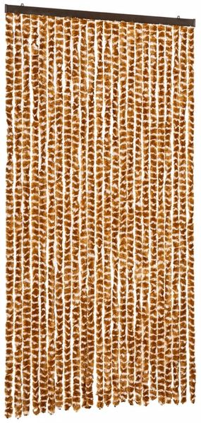vidaXL Fliegenvorhang Ocker und Weiß 100x200 cm Chenille 377401 Bild 2