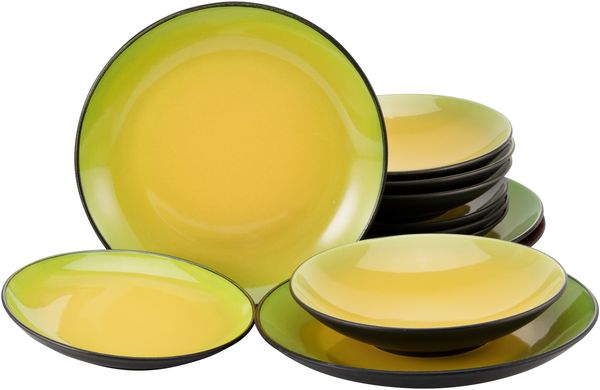 Hot Green, Tellerset 12-tlg (mo)