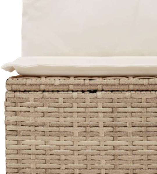 vidaXL 7-tlg. Garten-Sofagarnitur mit Kissen Beige Poly Rattan 3226142 Bild 5