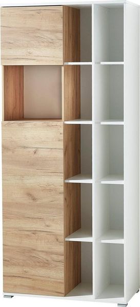 Germania Aktenschrank 4196-513 GW-Lioni, in Weiß/Navarra-Eiche-Nb, mit Push-to-Open-Technik, 85 x 197 x 40 cm (BxHxT)