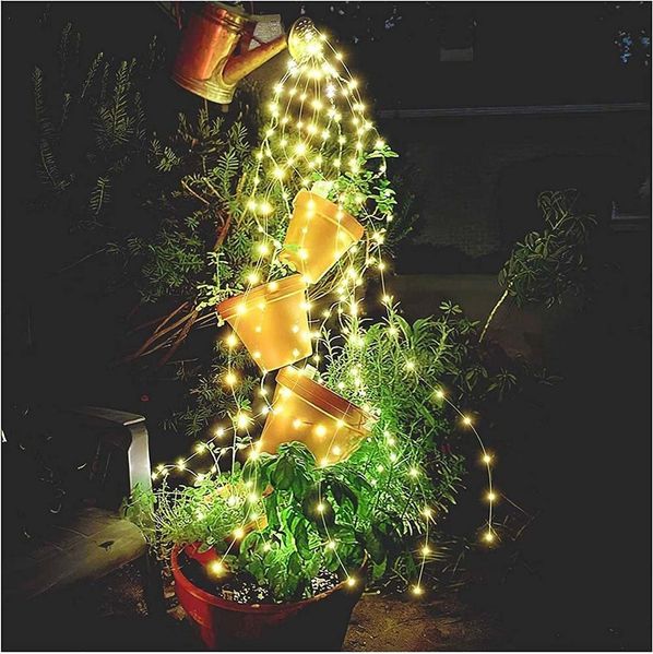 Rosnek LED-Lichterkette 1M, 5 Stränge, batterie, für Garten Balkone, Weihnachtsdekoration, Kupferdraht