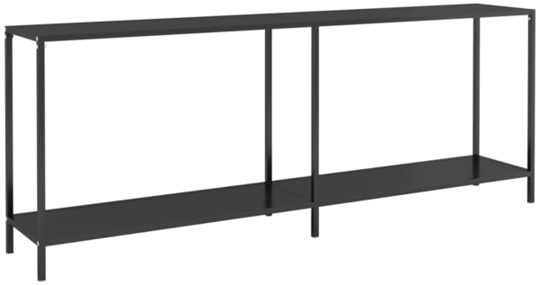 vidaXL Konsolentisch Schwarz 200x35x75,5 cm Hartglas 331707