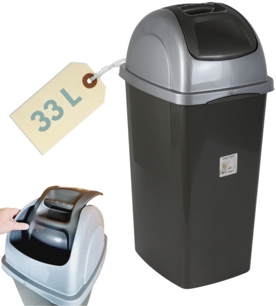 Mülleimer Schwingdeckel Mülleimer Küche 33 L Groß 60 cm Schwingeimer Mülltrenner Abfalleimer Küche Mülleimer mit Deckel Küchenabfalleimer