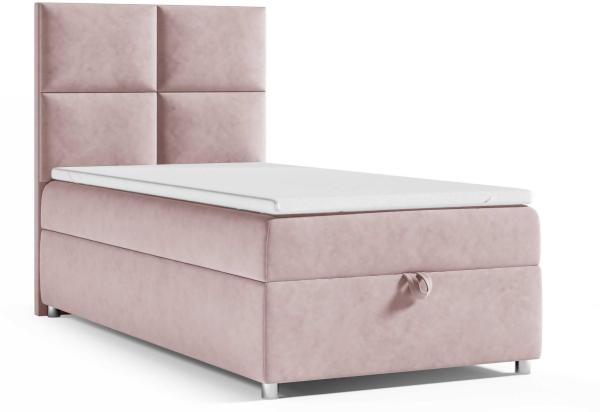 Best for Home Boxspringbett K2 SINGLE mit Bettkasten mit Lieferung, Aufbau & Entsorgung (Rosa 70x200)