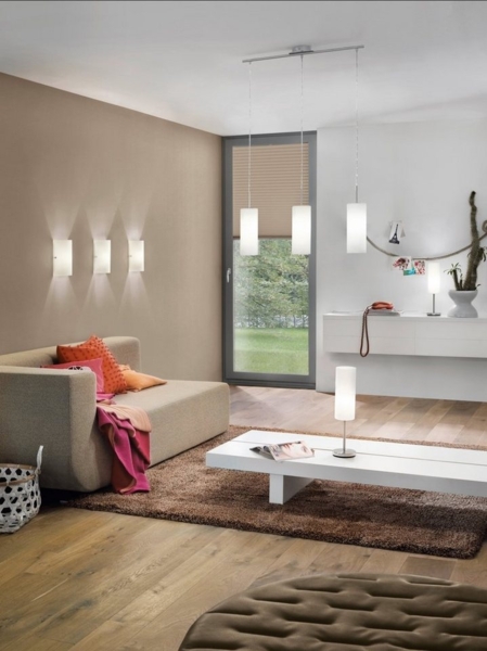 Eglo 85979 Wandleuchte Troy 3 in nickel-matt Glas weiß 1X40W L:18 H:25cm Bild 2