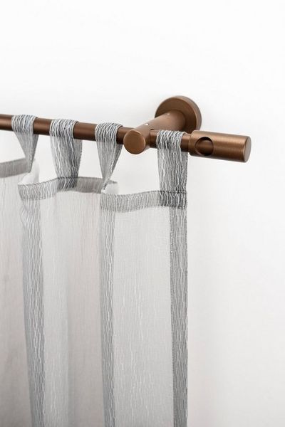 GARESA Gardinenstange PANDRI, Ø 20 mm, 1-läufig, Wunschmaßlänge, mit Bohren, verschraubt, Holzwerkstoff, Metall, Vorhanggarnitur, verlängerbar, gerader Knopf mit Ausschnitt