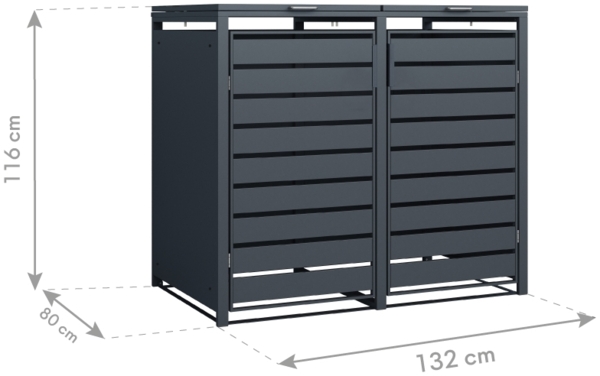 Westmann Metall Mülltonnenbox 2er Kubus | 2x 240 L Bild 5