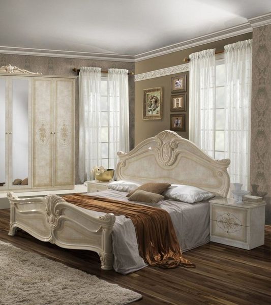 Interdesign24 Bettanlage Alba, (3-teilig, bestehend aus Bett inkl. Lattenrost und 2 x Nachtkommode), in Beige