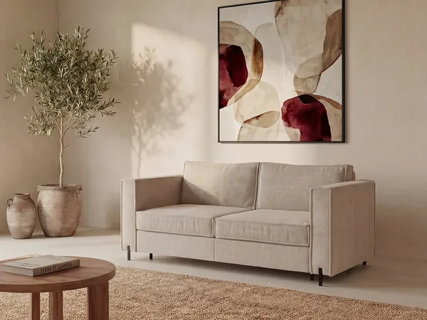 Vente-unique - ELORYA Sofa Stoff Beige - B 223 cm95 cm x H 100 cm x L 198 cm
