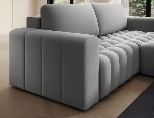 Eltap 'Bonett' Ecksofa mit Schlaffunktion, 92 x 175 x 250 cm, Grau, Rechts Bild 9