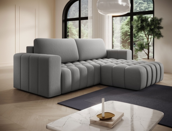 Eltap 'Bonett' Ecksofa mit Schlaffunktion, 92 x 175 x 250 cm, Grau, Rechts Bild 4