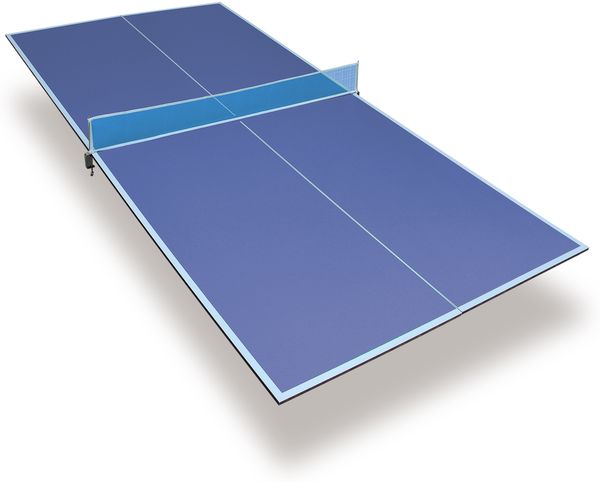LVHOM Tischtennisplatte Auflage 243x121cm, Klappbarer Tischtennis Aufsatz ohne Untergestell, 12mm MDF Platte, Blau