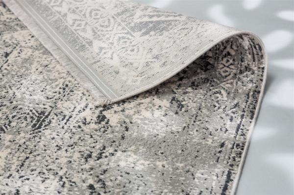 Teppich in Grau/Creme Bordüre aus 50% Viskose, 50% Acryl - 200x140x0,6cm (LxBxH) Bild 4