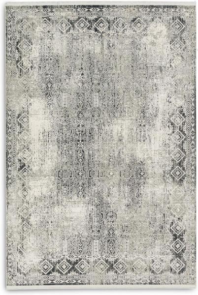 Teppich in Grau/Creme Bordüre aus 50% Viskose, 50% Acryl - 200x140x0,6cm (LxBxH) Bild 2