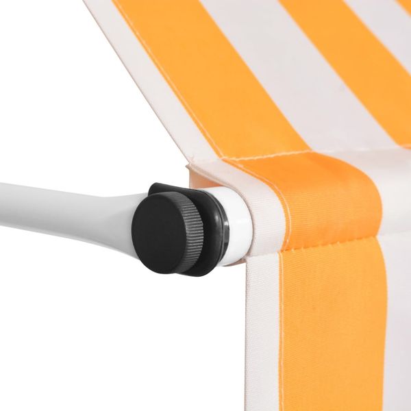 vidaXL Einziehbare Markise Handbetrieben 350 cm Orange/Weiß Gestreift 43235 Bild 4