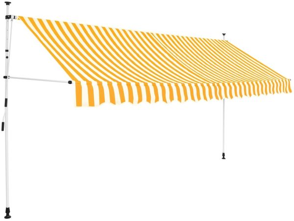 vidaXL Einziehbare Markise Handbetrieben 350 cm Orange/Weiß Gestreift 43235 Bild 2