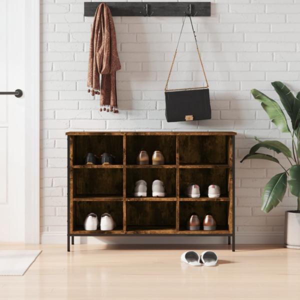 vidaXL Schuhregal Räuchereiche 100x35x70 cm Holzwerkstoff 831845
