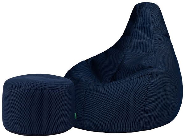 icon Sitzsack Liegesessel mit Hocker Gaming XXL aus Techmesh „Dalton“ (Spar-Set, 1 x Sitzsack, 1 x Fußhocker), Sitzsack XXL, Gaming Sitzsack, Made in Germany, für Erwachsene