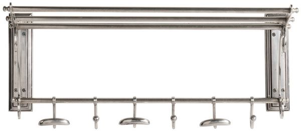 Signature Wandgarderobe mit 6 Haken und Hutständer - Silber