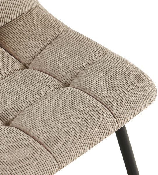CLP 2er Set Esszimmerstuhl Tilde gepolstert mit Rückenlehne bis 150 kg belastbar,taupe Cord Bild 6