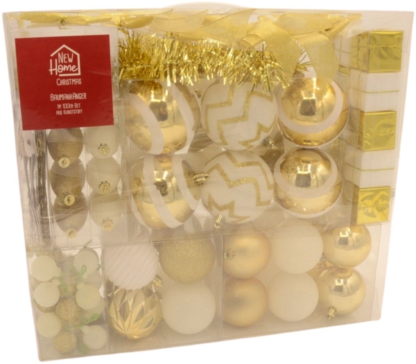 Weihnachts-Baumschmuck-Set 100-tlg Christbaumkugeln Weihnachtsdeko